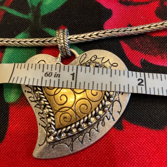 CHICOS INSPIRATIONAL SILVER AND BRASS NECKLACE - Picture 10 of 14